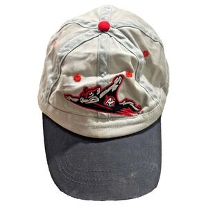 Vintage Gray Black Red Minor League Baseball Hat Cal Federal Credit Union OSFM